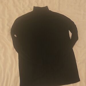 Black silk mock neck sweater